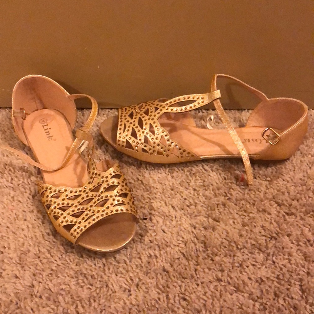Girls Gold Sandals